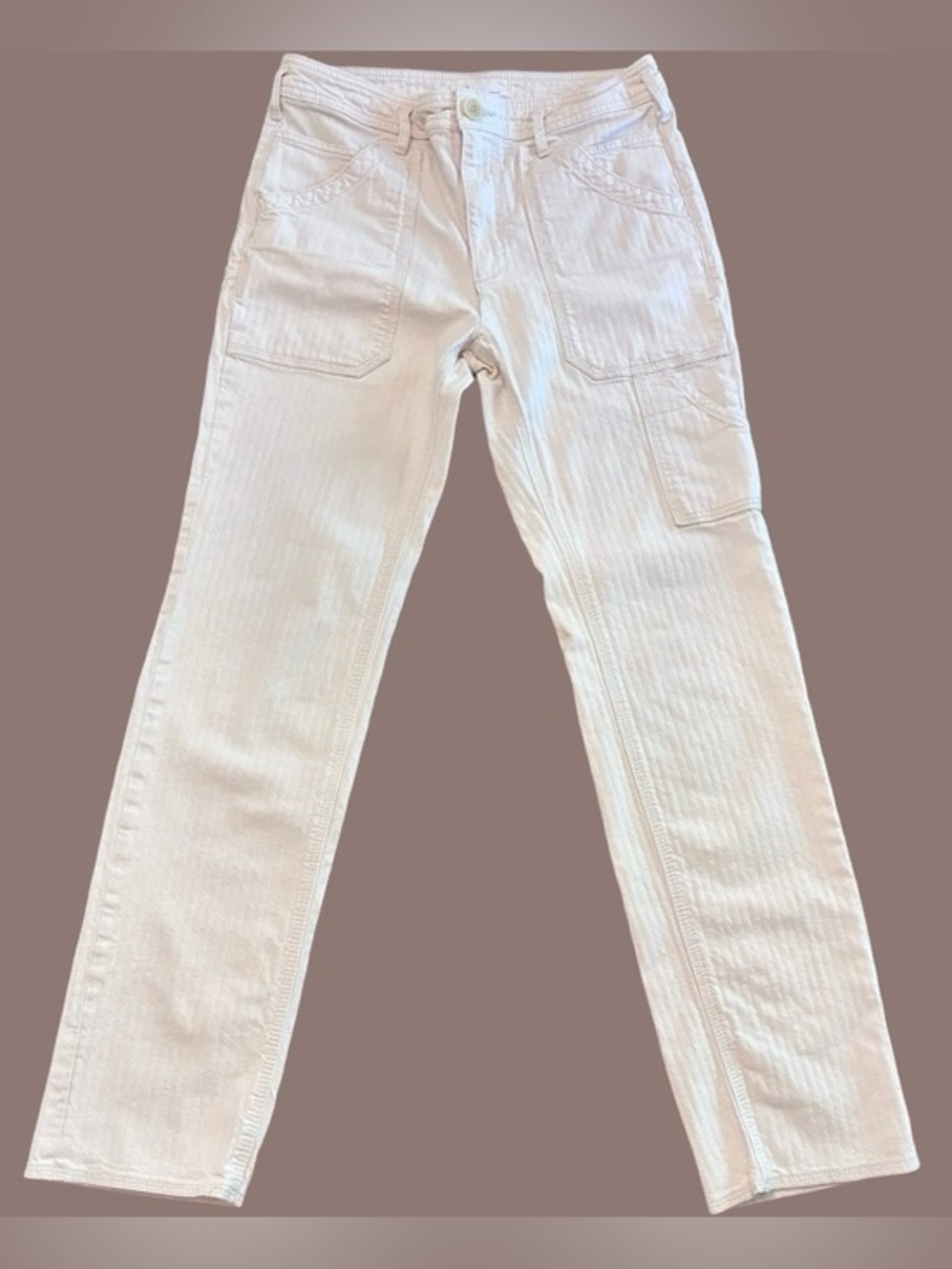 ANTHROPOLOGIE Herringbone Carpenter Pants, Size 27.